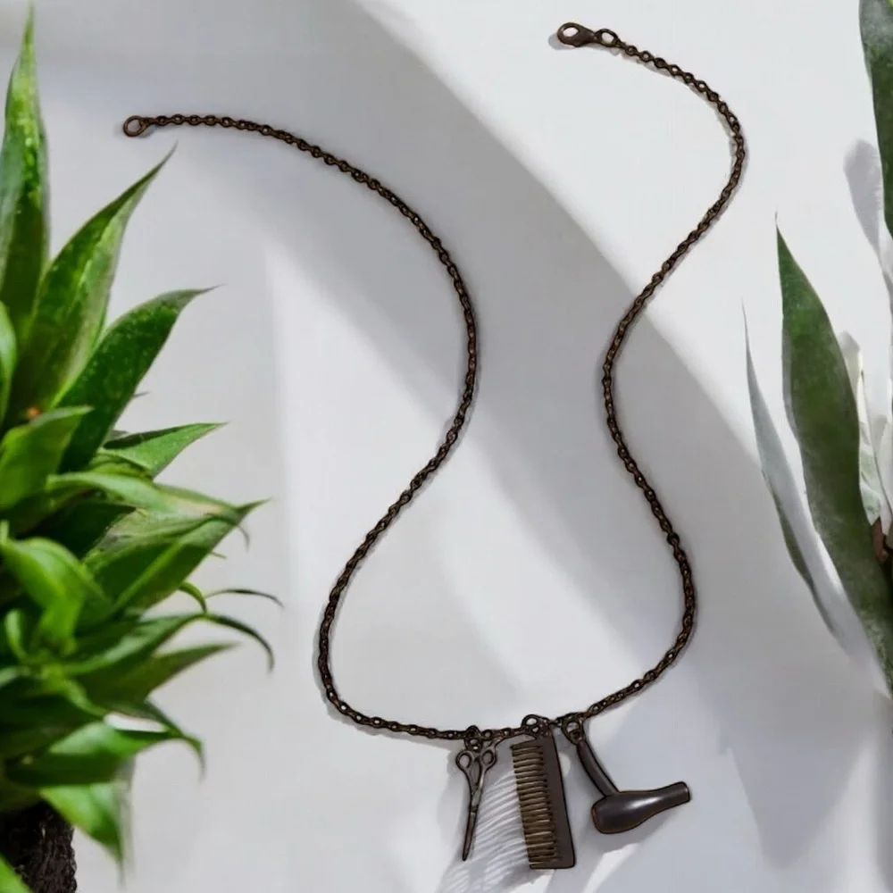 3pc Hairstyle Charm Necklace, NIB
